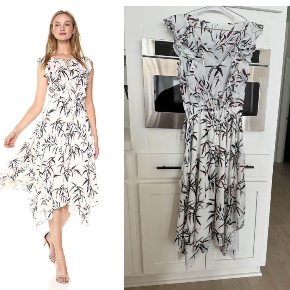 Rachel Zoe Pippa Printed Asymmetrical Midi Dress size 4